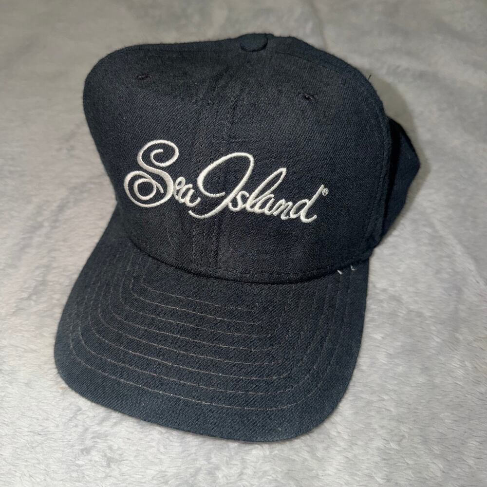 New Era Sea Island Golf Fitted Cap 7 3/4 Mens Navy Wool Made in USA Vintage